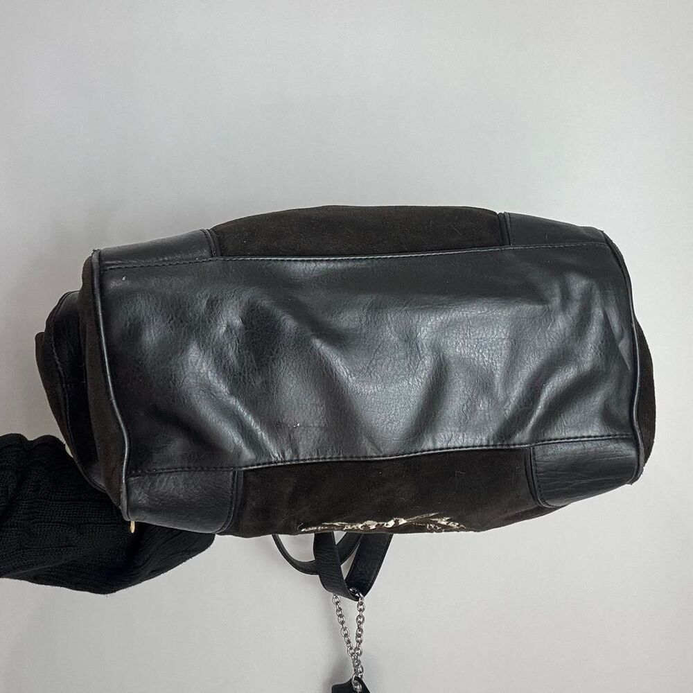 Juicy Couture Vintage Y2K Black Velour Daydreamer Shoulder Bag with bow detail - Picture 4 of 8